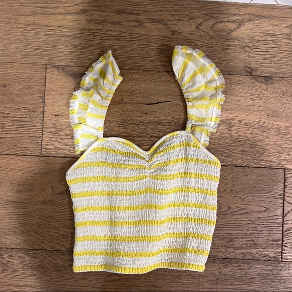 Free People Striped Hyde Top, Smocked, XS - Picture 3 of 5